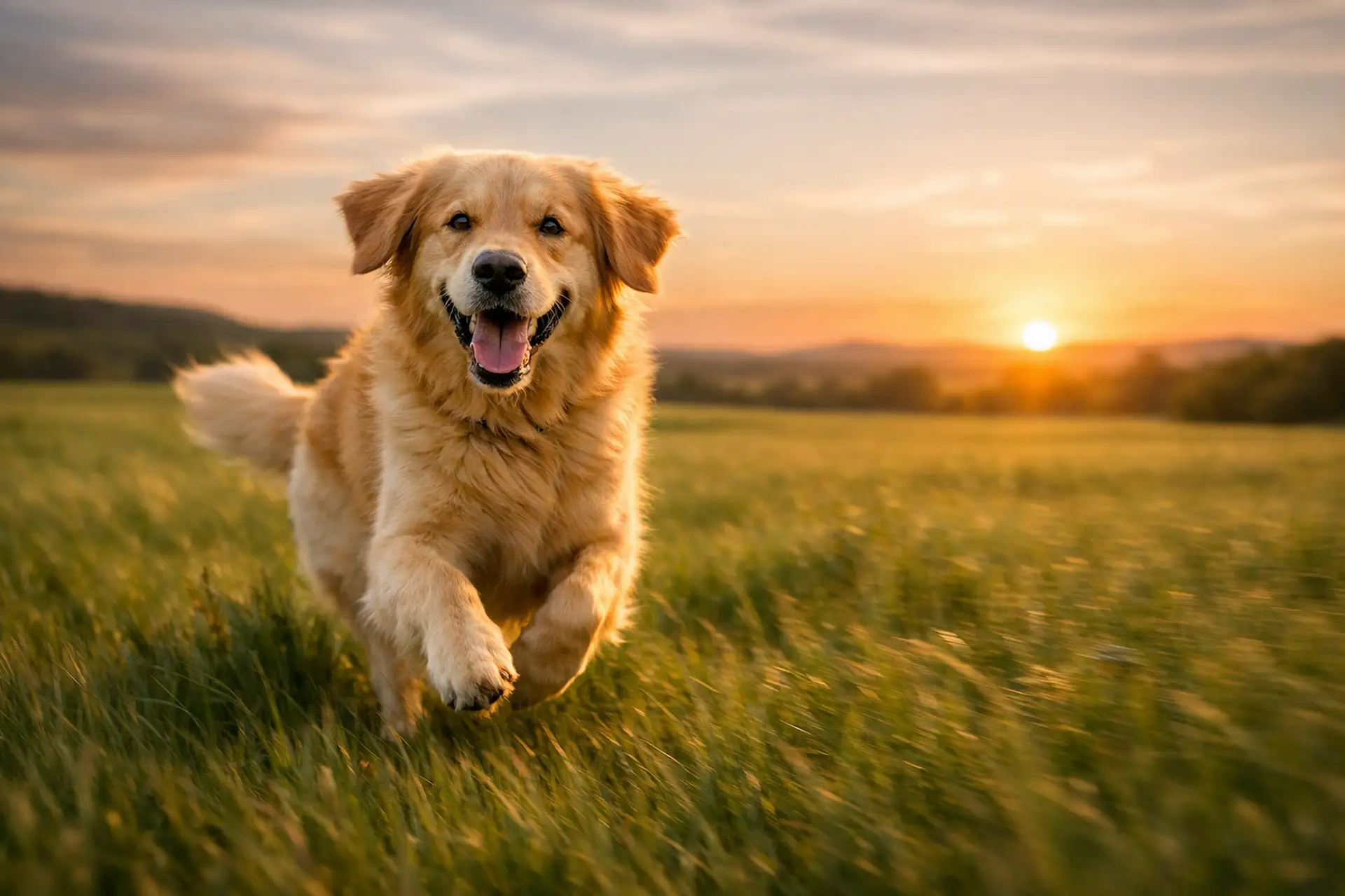 Perro libre en la naturaleza